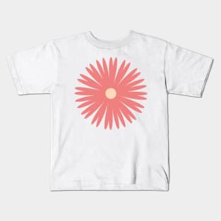 Flower 1, Minimalist Abstract Floral in Coral and Cream Kids T-Shirt